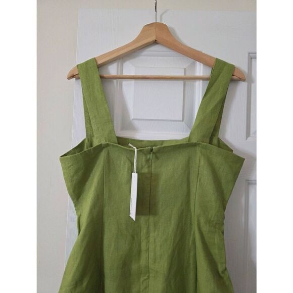Reformation Kerrigan Linen Dress in Avocado Green Sz 8 NWT $218 - Picture 9 of 11